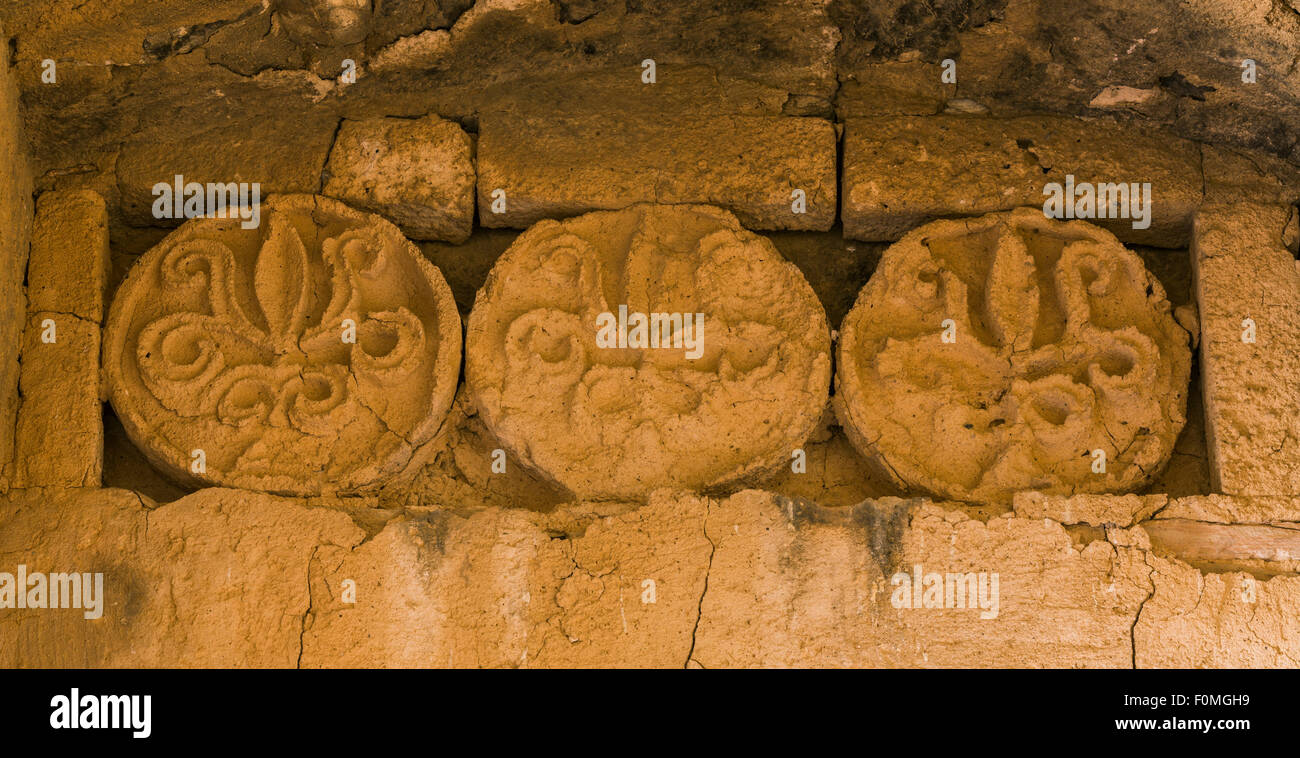 detail of decoration, the early Islamic site of Qasr Kharana, Jordan Stock Photo