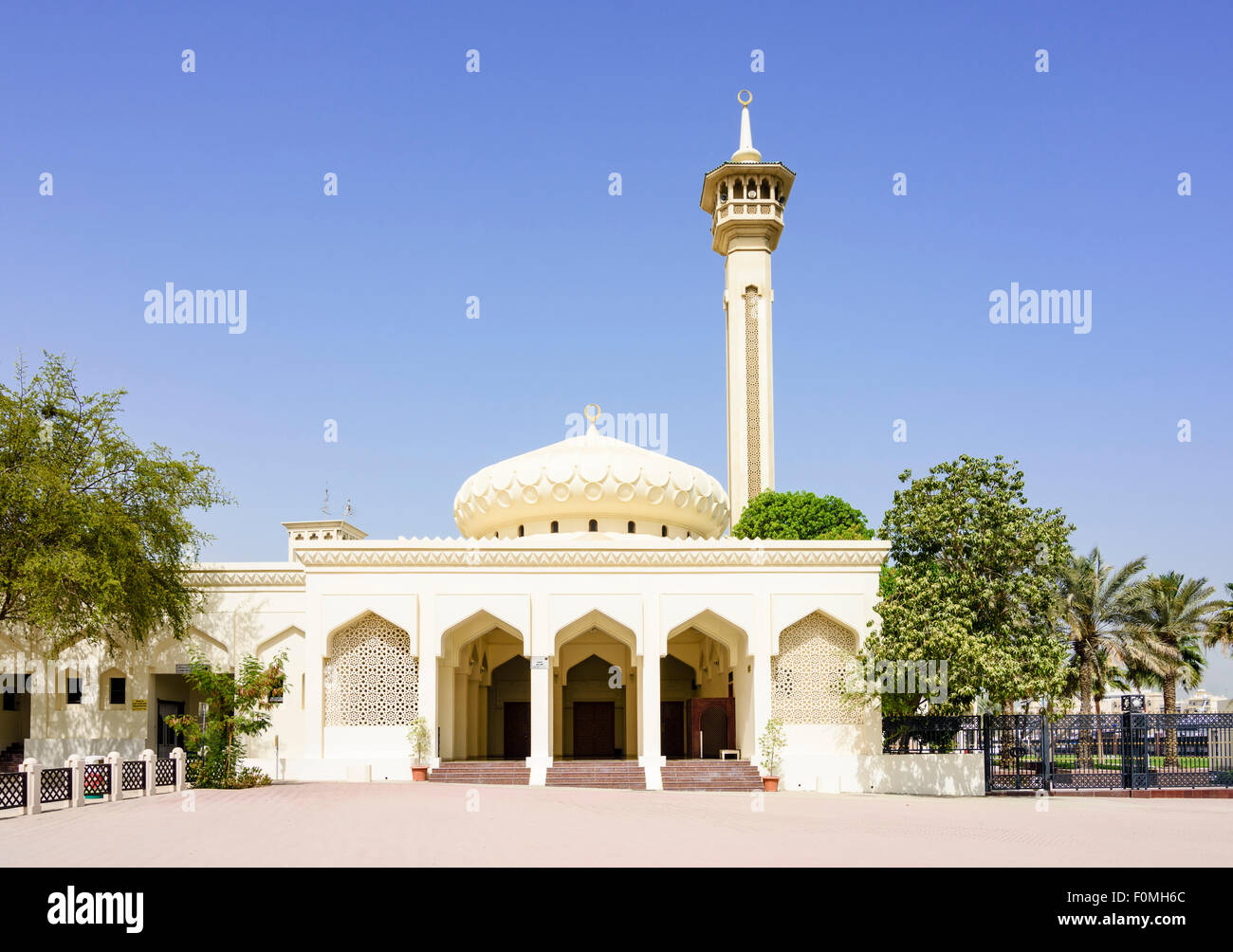 Bastakiya Mosque in the Al Fahidi Historical District, Bur Dubai, Dubai, UAE Stock Photo