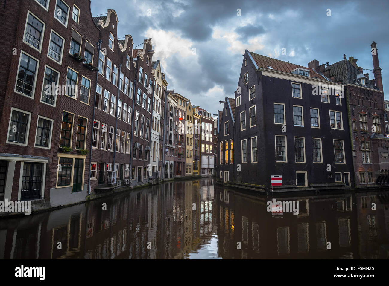Netherlands, Amsterdam, bike,night, architecture, city, Holland, urban, house, canal, europe, dutch, river, water, travel, touri Stock Photo