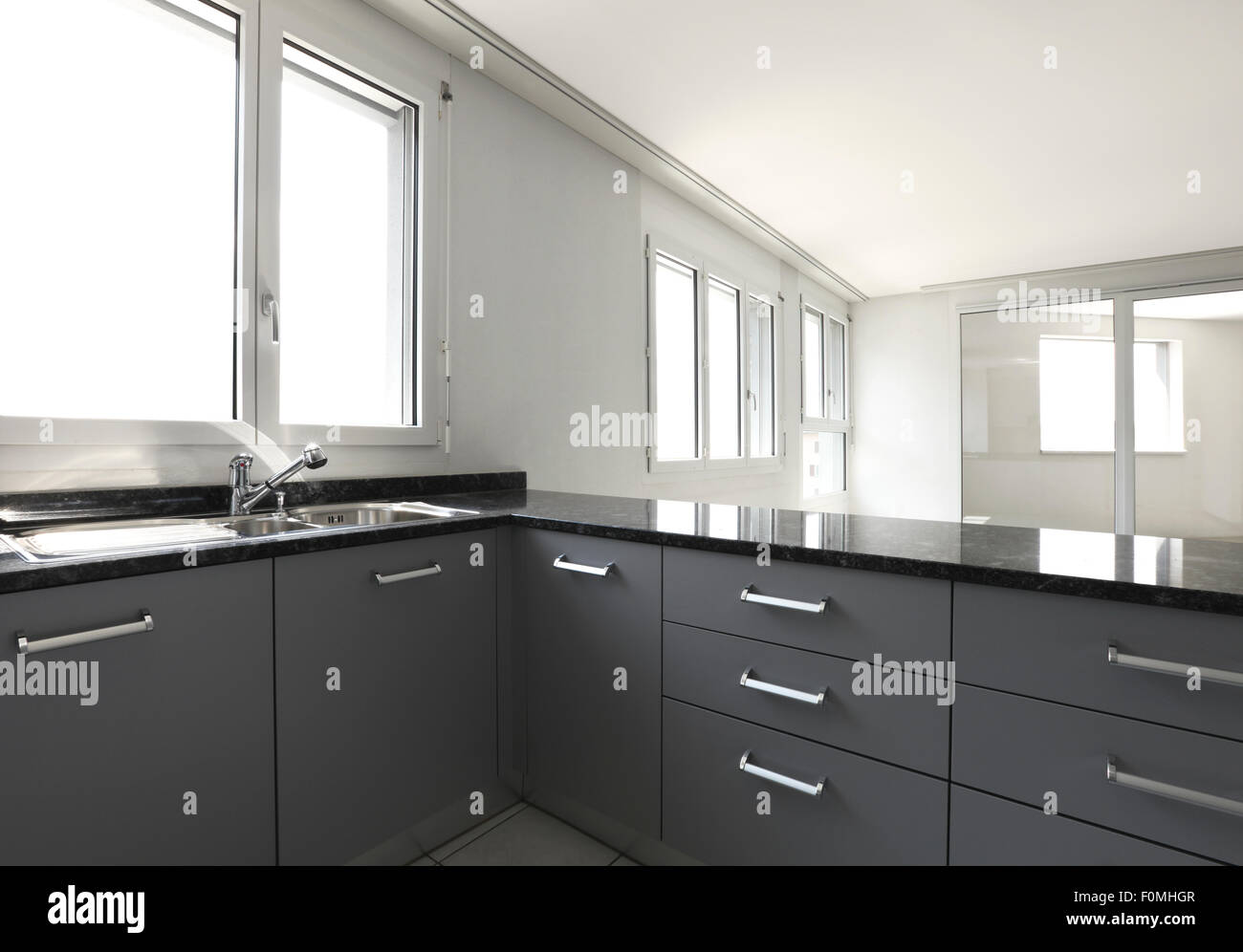Interior of modern apartment, kitchen Stock Photo - Alamy