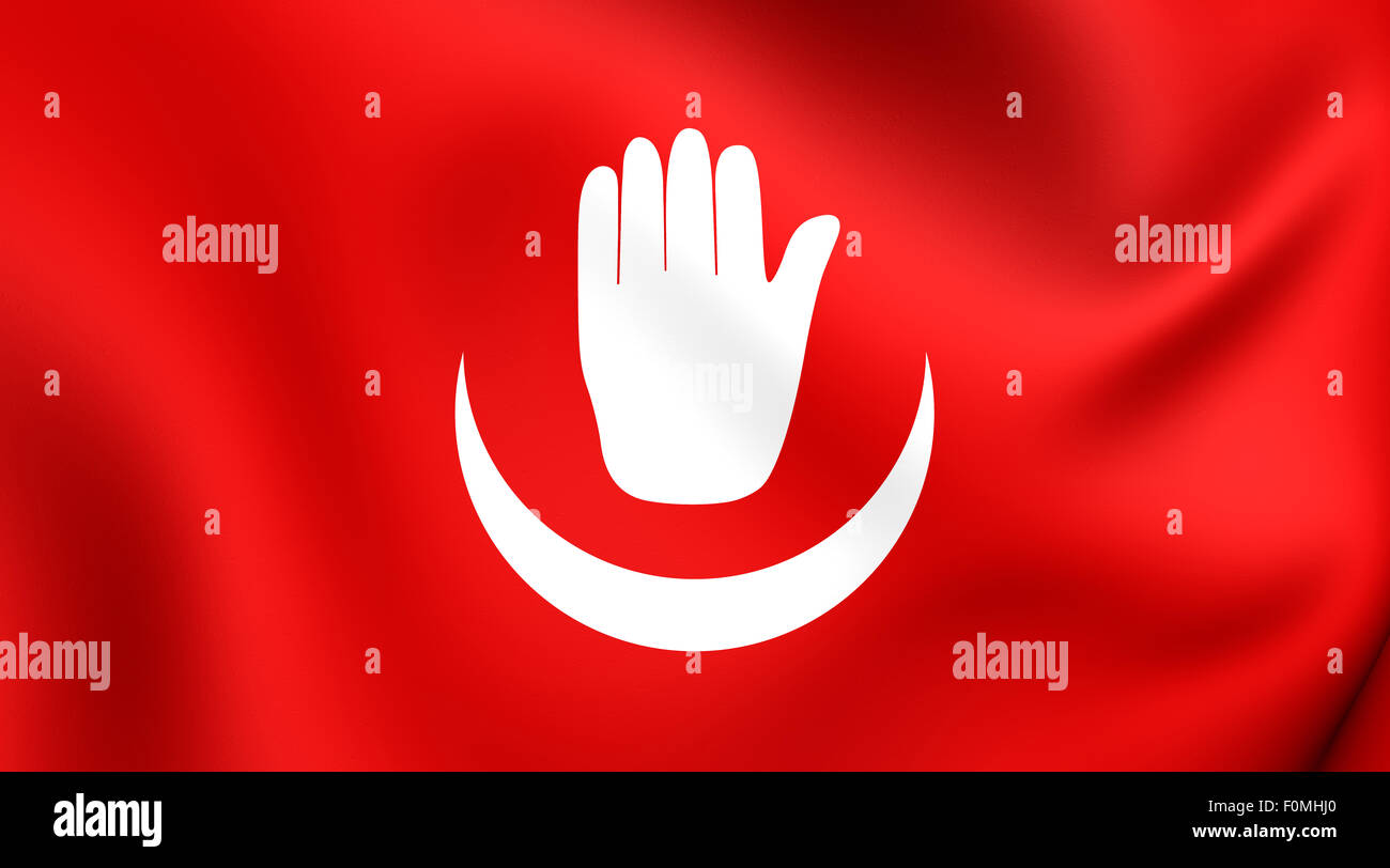 Autonomous Island of Anjouan Flag. Close Up. Stock Photo