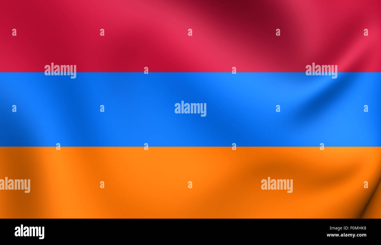3D Flag of the Armenia. Close Up Stock Photo - Alamy