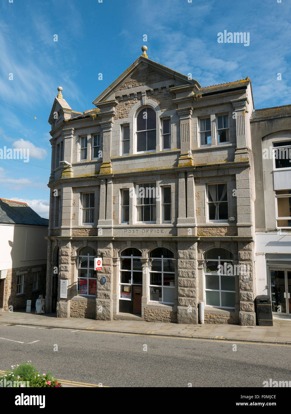 Penzance main Post Office building in Market Jew Street, Cornwall