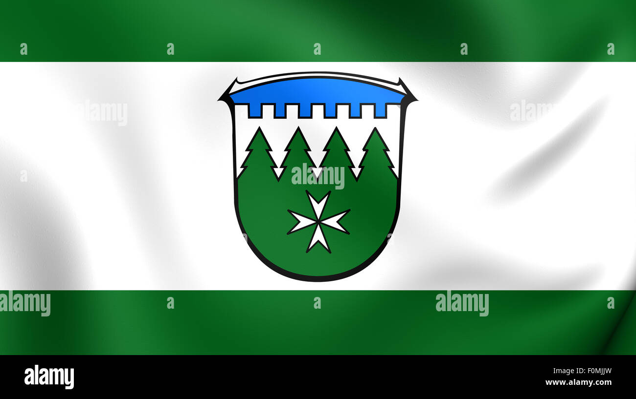 3D Flag of the Burgwald, Germany. Close Up. Stock Photo