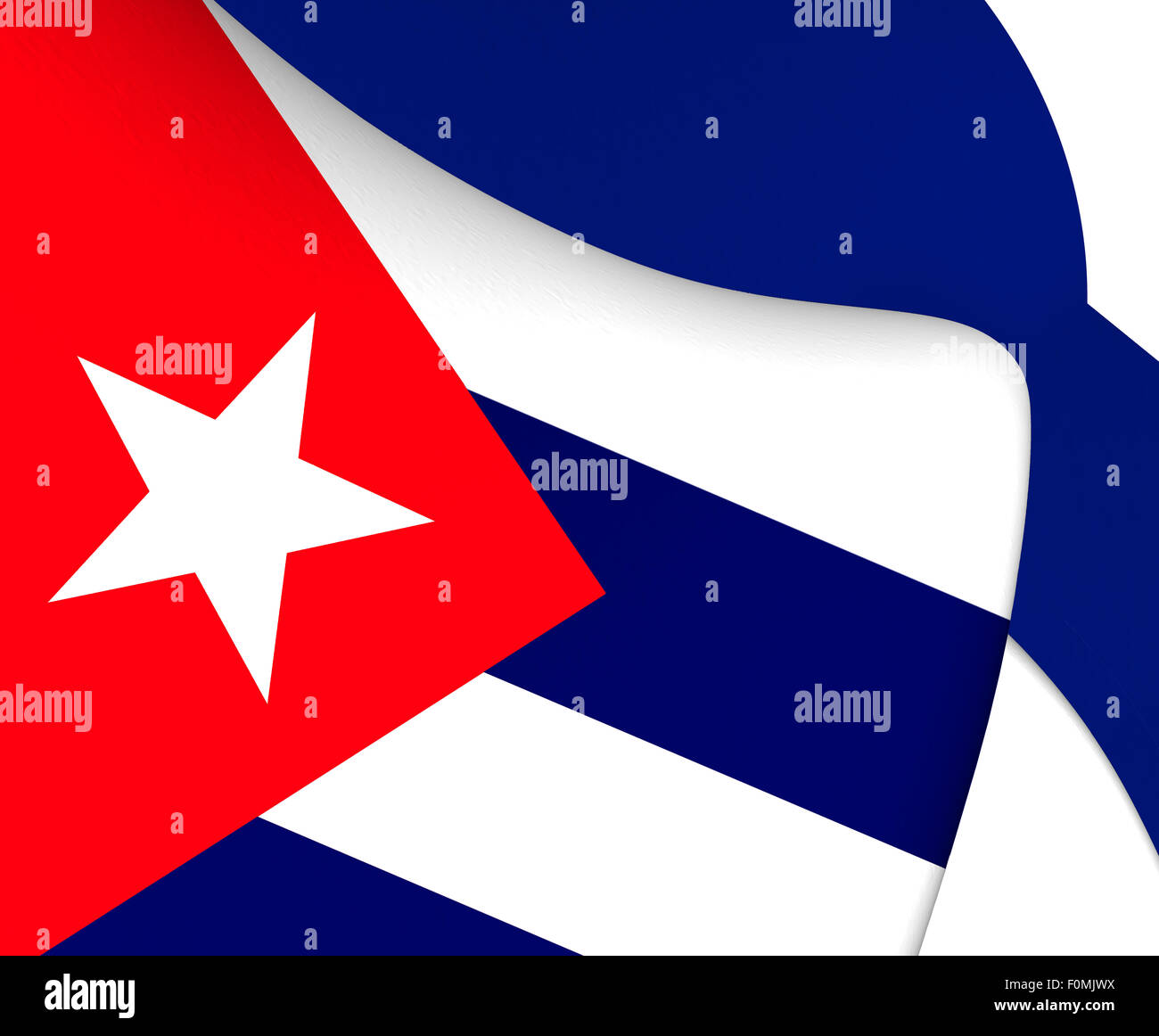 Flag of Cuba. Close Up. Stock Photo