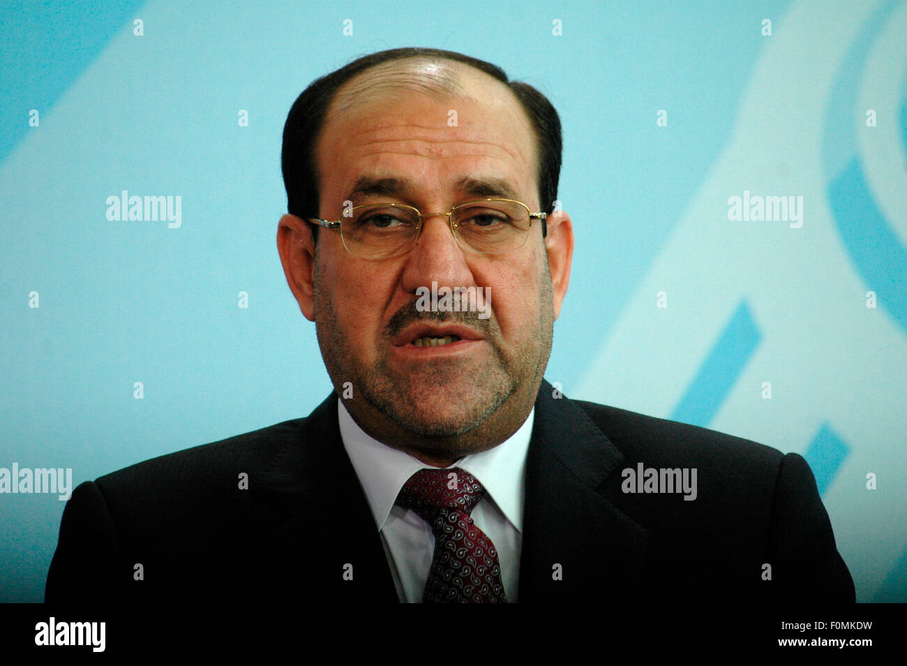 Nouri Al-Maliki  - Presseunterrichtung nach einem Treffen des irakischen Ministerpraesidenten mit der Bundeskanzlerin, 22. Juli Stock Photo