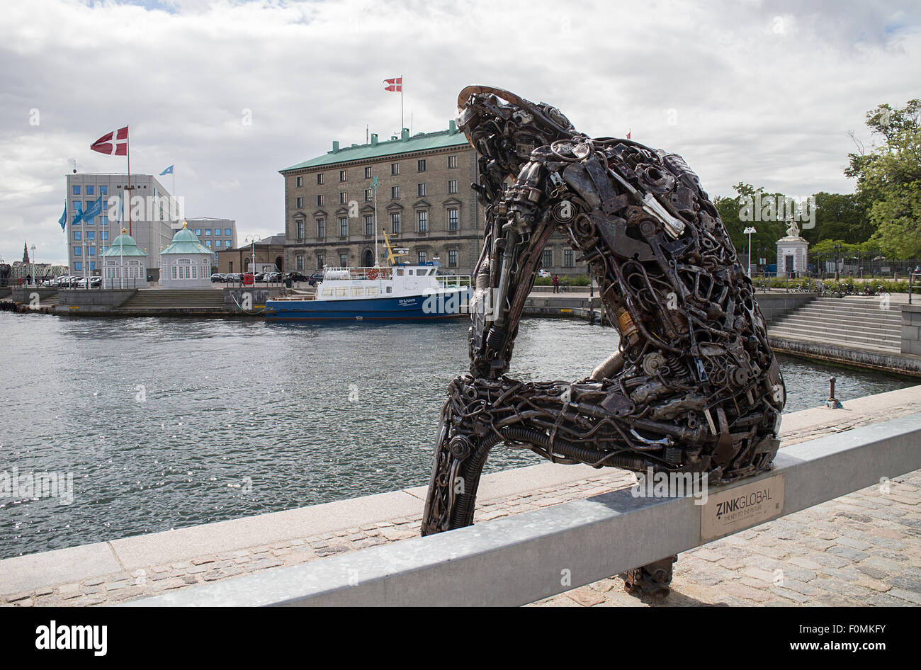 Zinkglobal (Global Visionary) scrap metal statue by Kim Michael Stock Photo  - Alamy