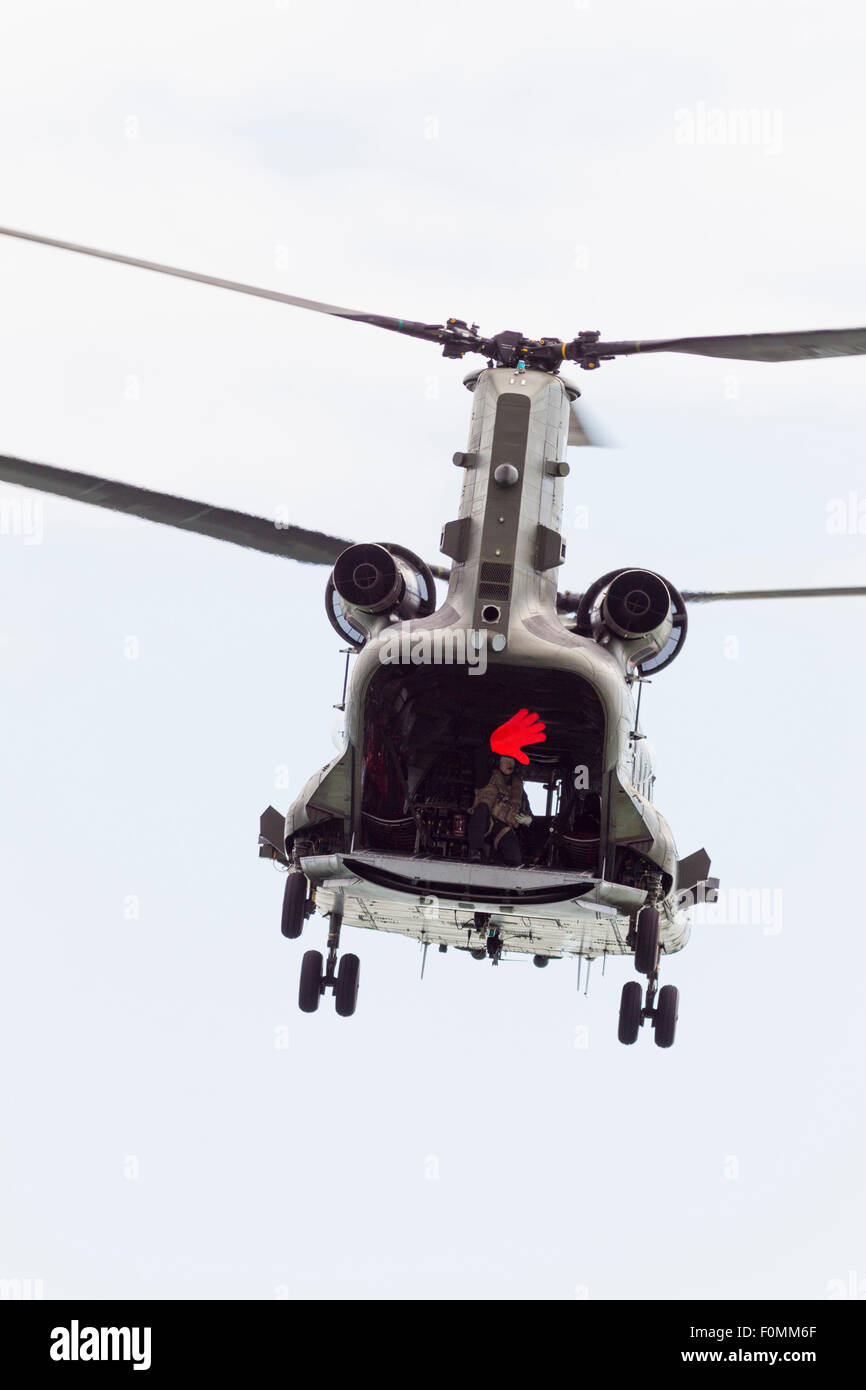 RAF Chinook helicopter displayed at Eastbourne Airbourne, UK. Stock Photo