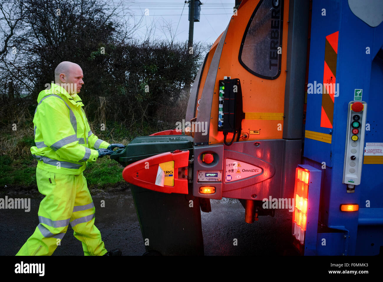 Council 'bin men' refuse collection in rural Scotland Stock Photo Alamy