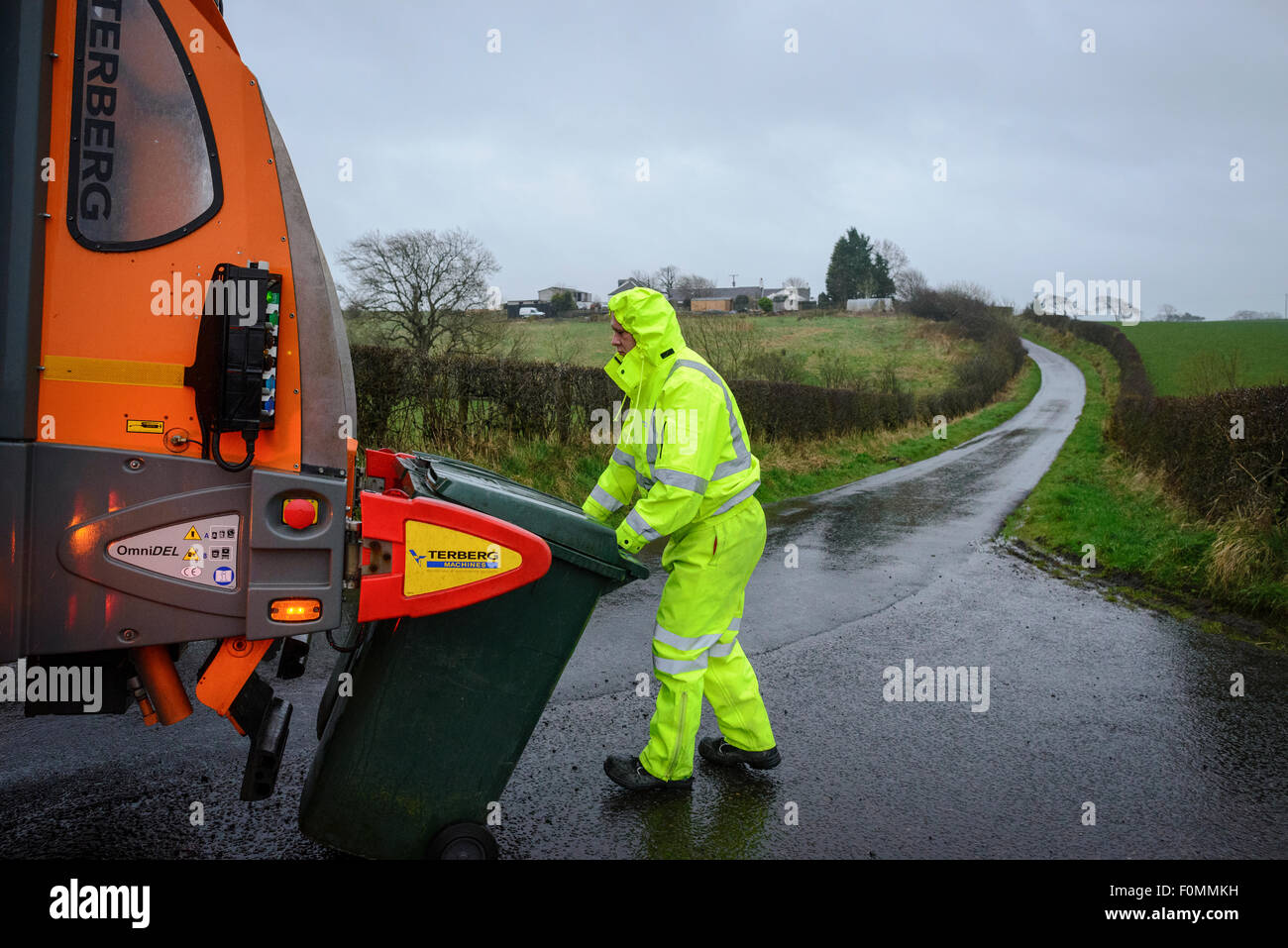 Council 'bin men' refuse collection in rural Scotland Stock Photo Alamy