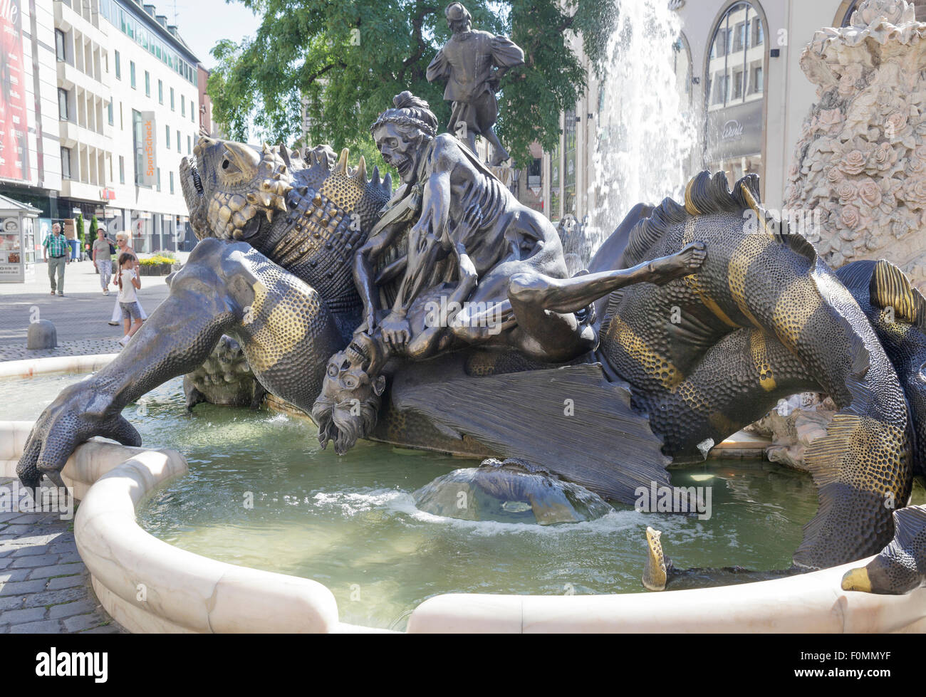 Ehekarussell Marriage Merry-Go-Round Fountain by  Jürgen Weber, Nuremberg, Bavaria, Germany Stock Photo
