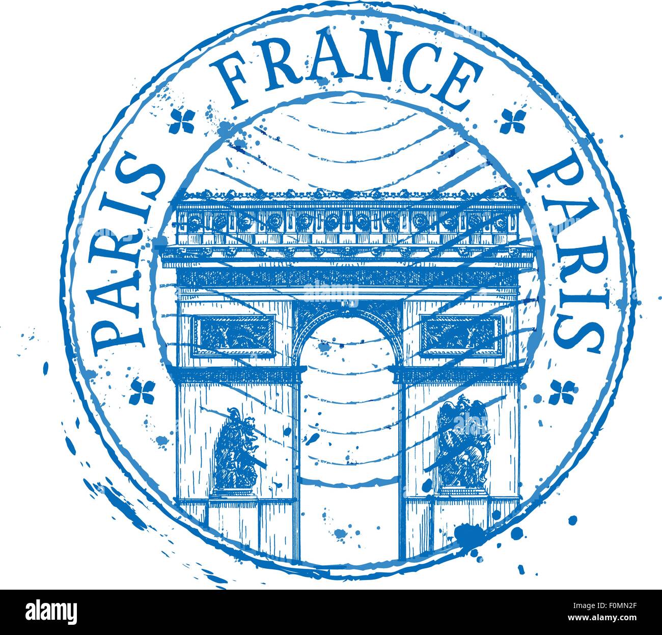 France vector logo design template. stamp or Paris, architecture icon ...
