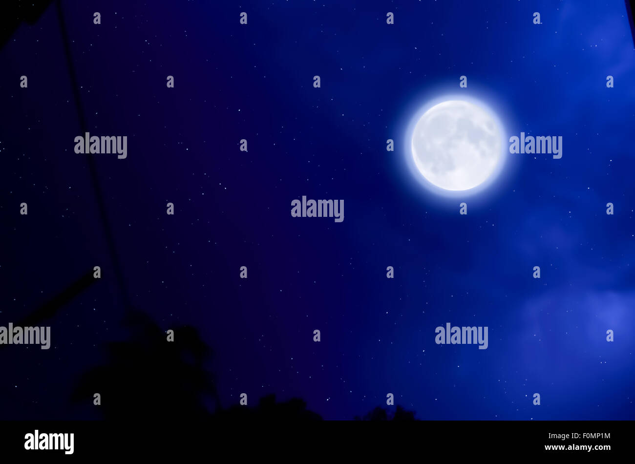Moon with star Stock Photo