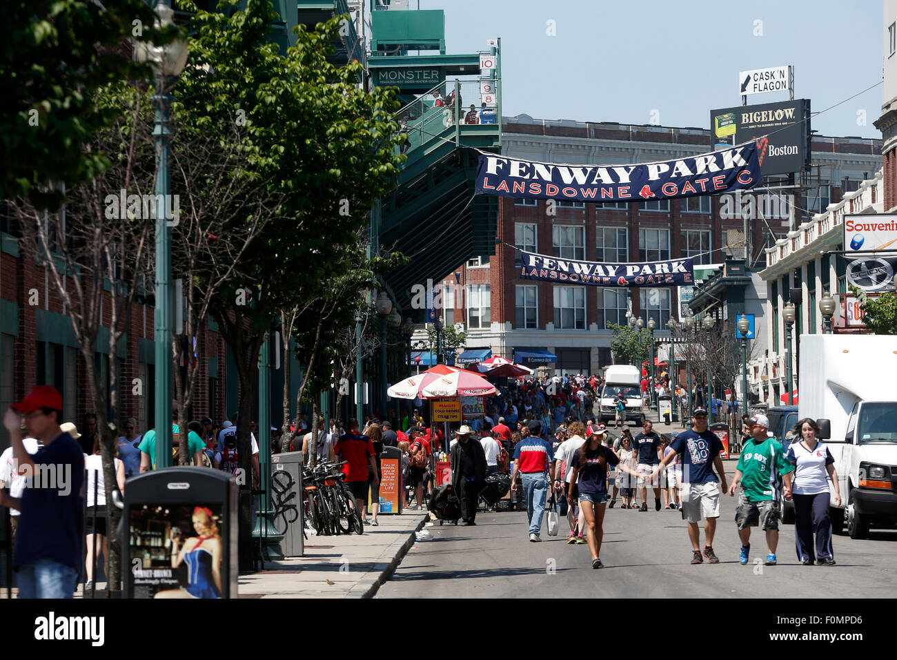 Landsdowne Street outside Fenway Park Boston Massachusetts Stock Photo