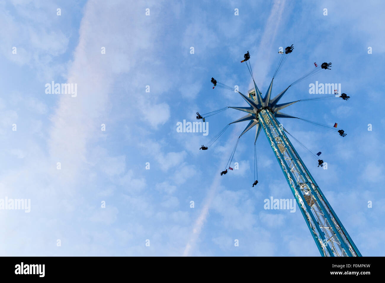 Spinning top fairground game at Winter Wonderland at Christmas, London Stock Photo