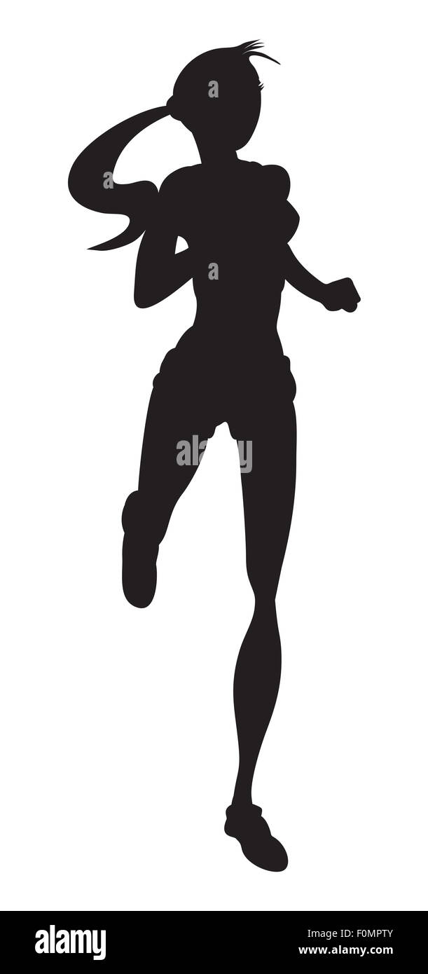 Vector illustration of the running girl Stock Photo - Alamy