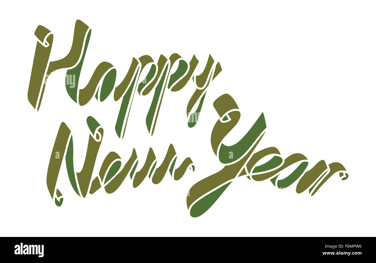 Vector illustration of the Happy new year Stock Photo - Alamy