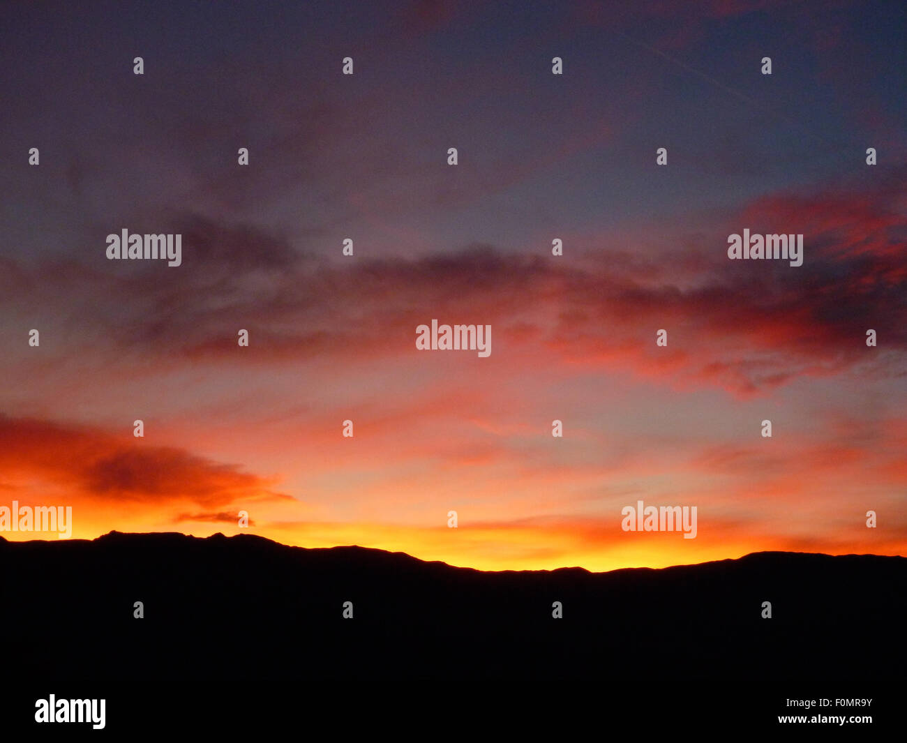 Sunset over Death Valley, California Stock Photo