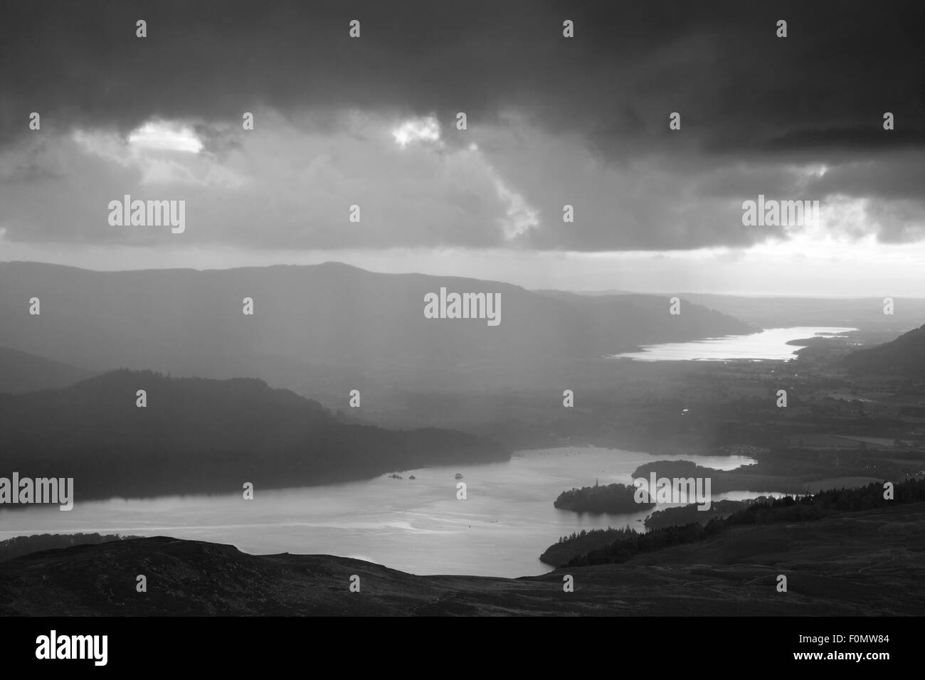 Sunset over english park Black and White Stock Photos & Images - Alamy
