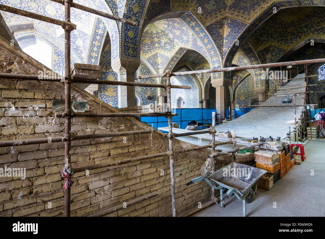 mould for tile mosaic of dome, the Masjid-i Shah, Isfahan, Iran Stock Photo