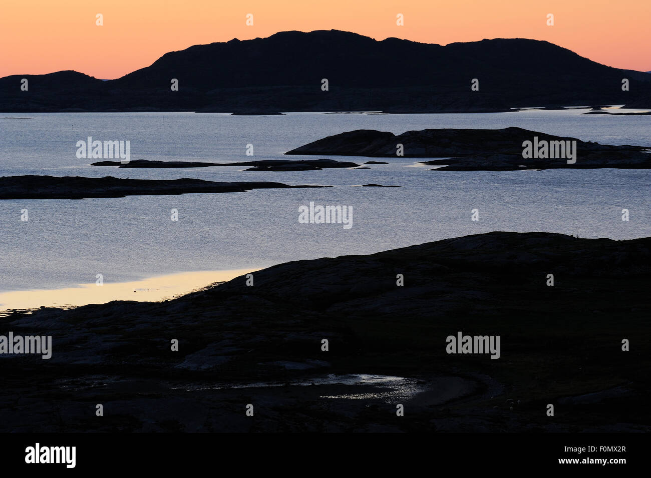 Flatanger coastal landscape with small islands, Nord Trøndelag, Norway ...