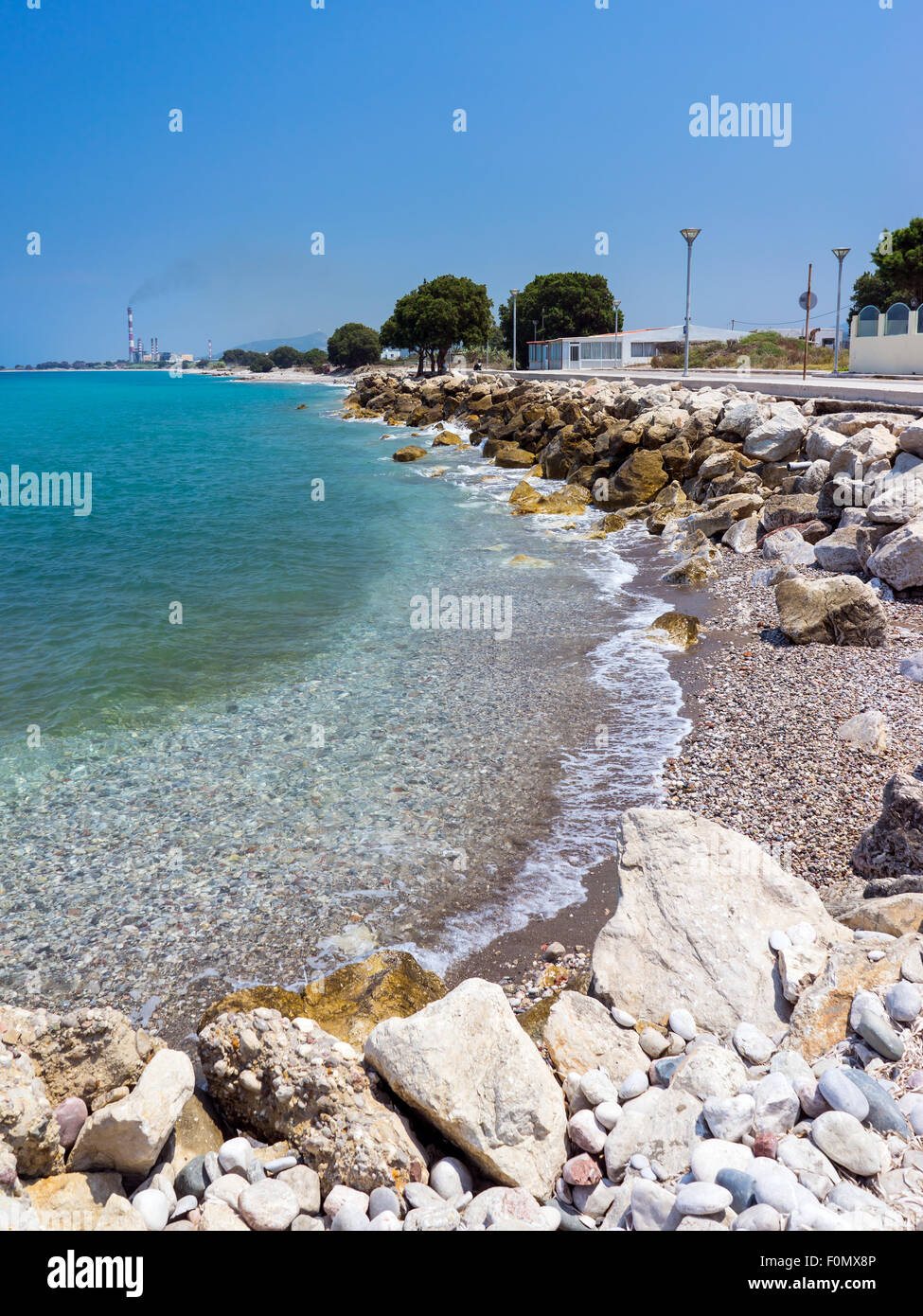 Soroni Beach on the Aegean coast of Rhodes Island Dodecanese Greece Europe Stock Photo