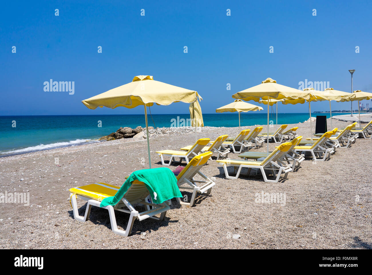 Soroni Beach on the Aegean coast of Rhodes Island Dodecanese Greece Europe Stock Photo