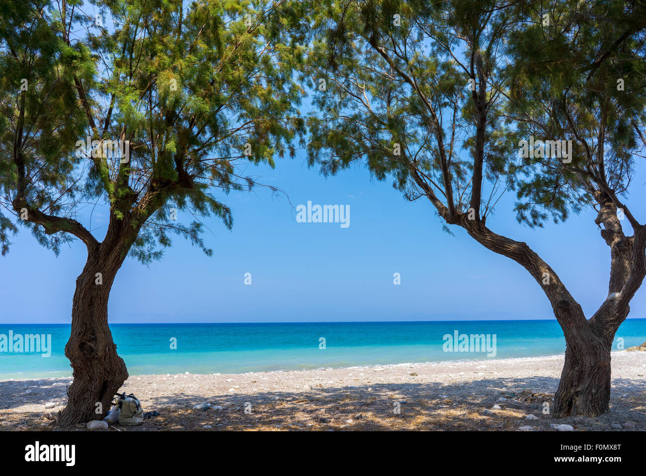 Soroni Beach on the Aegean coast of Rhodes Island Dodecanese Greece Europe Stock Photo