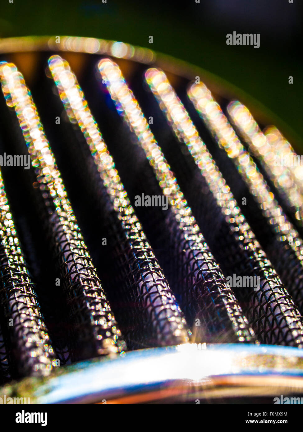 Car Air Filter with coloured bokeh and light flare Stock Photo