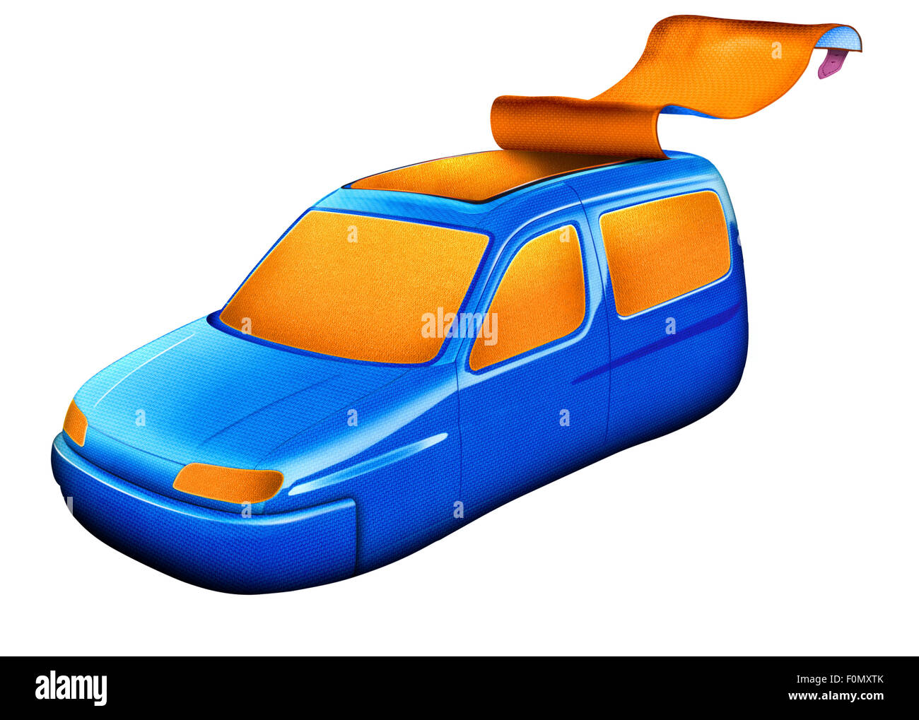 Illustration of a concept car open roof Stock Photo Alamy