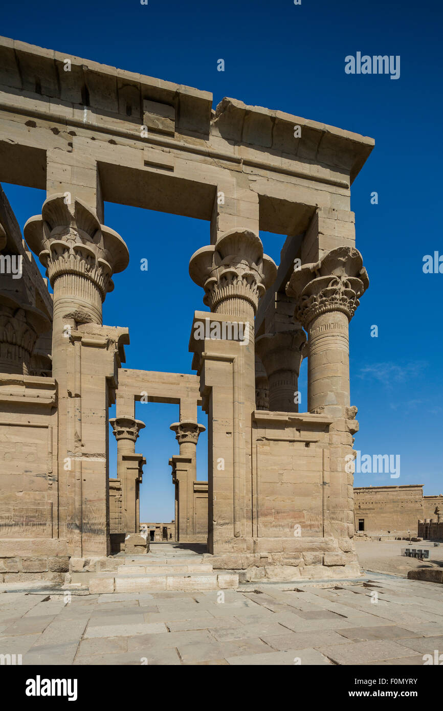 Trajan's Kiosk, Philae, Aswan, Egypt Stock Photo