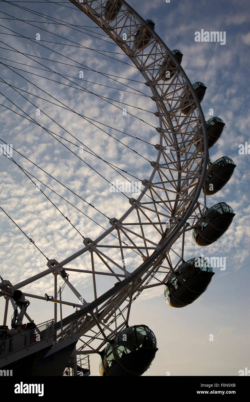 The famous landmark London Eye at Dusk in Westminster by the Thames River in London. England, London, 2010 Stock Photo