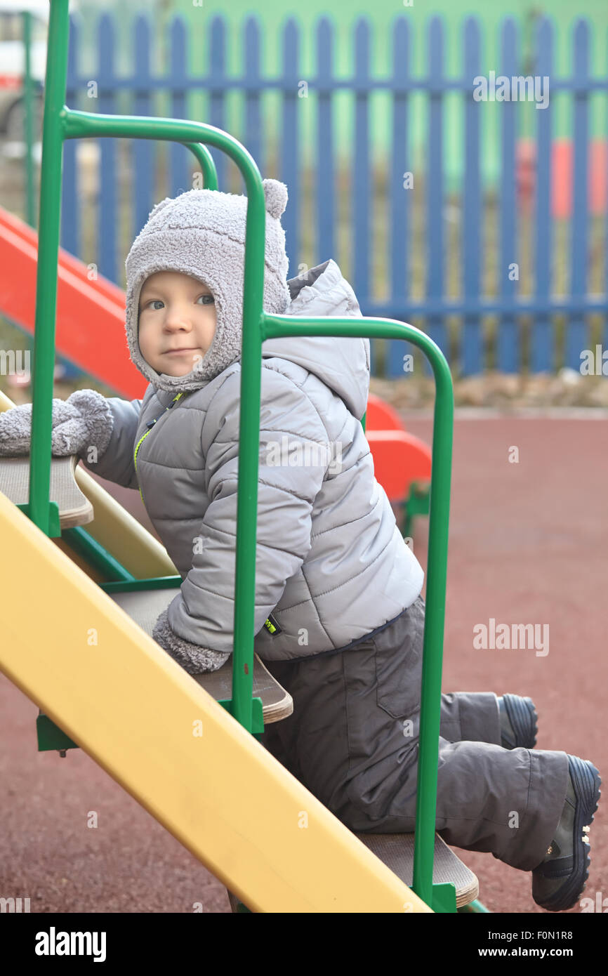 boy in winter park Stock Photo - Alamy