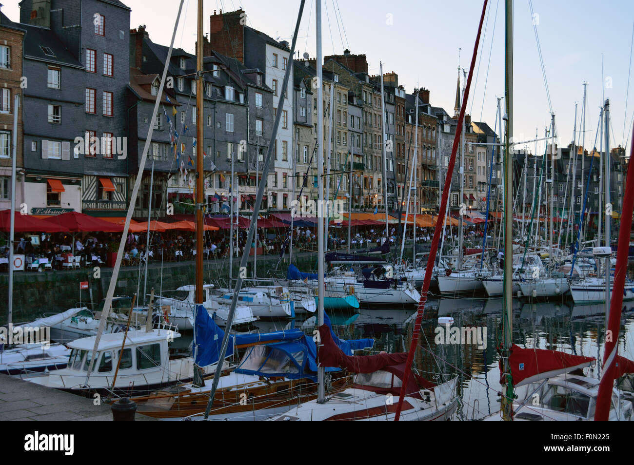 Boats in the Harbour at Honfleur Stock Photo