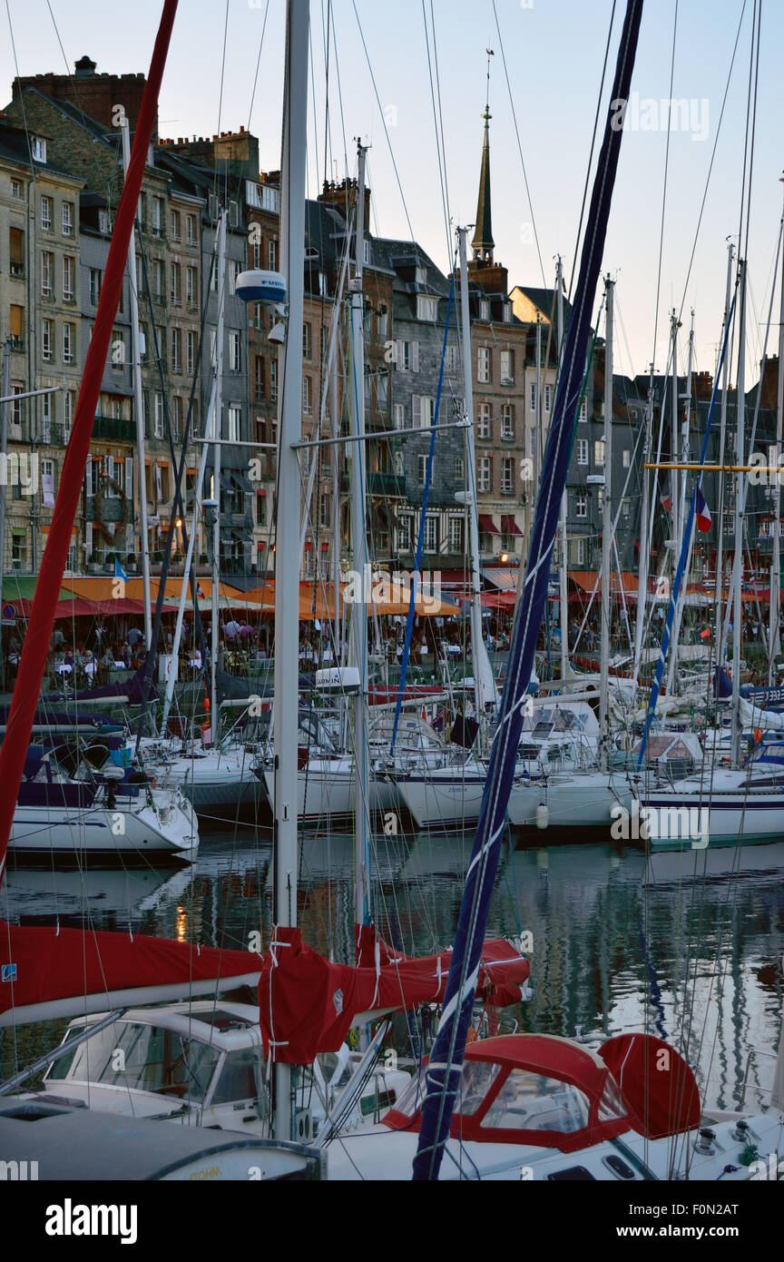 Boats in the Harbour at Honfleur Stock Photo