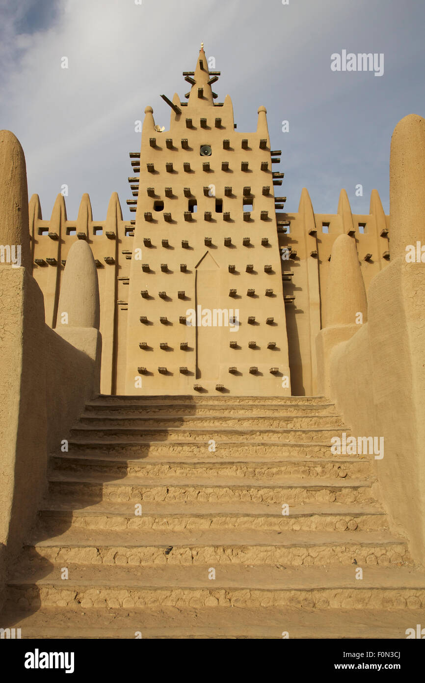 The Great Mosque of Djenné is a large banco or adobe building that is considered by many architects greatest accomplishments Stock Photo