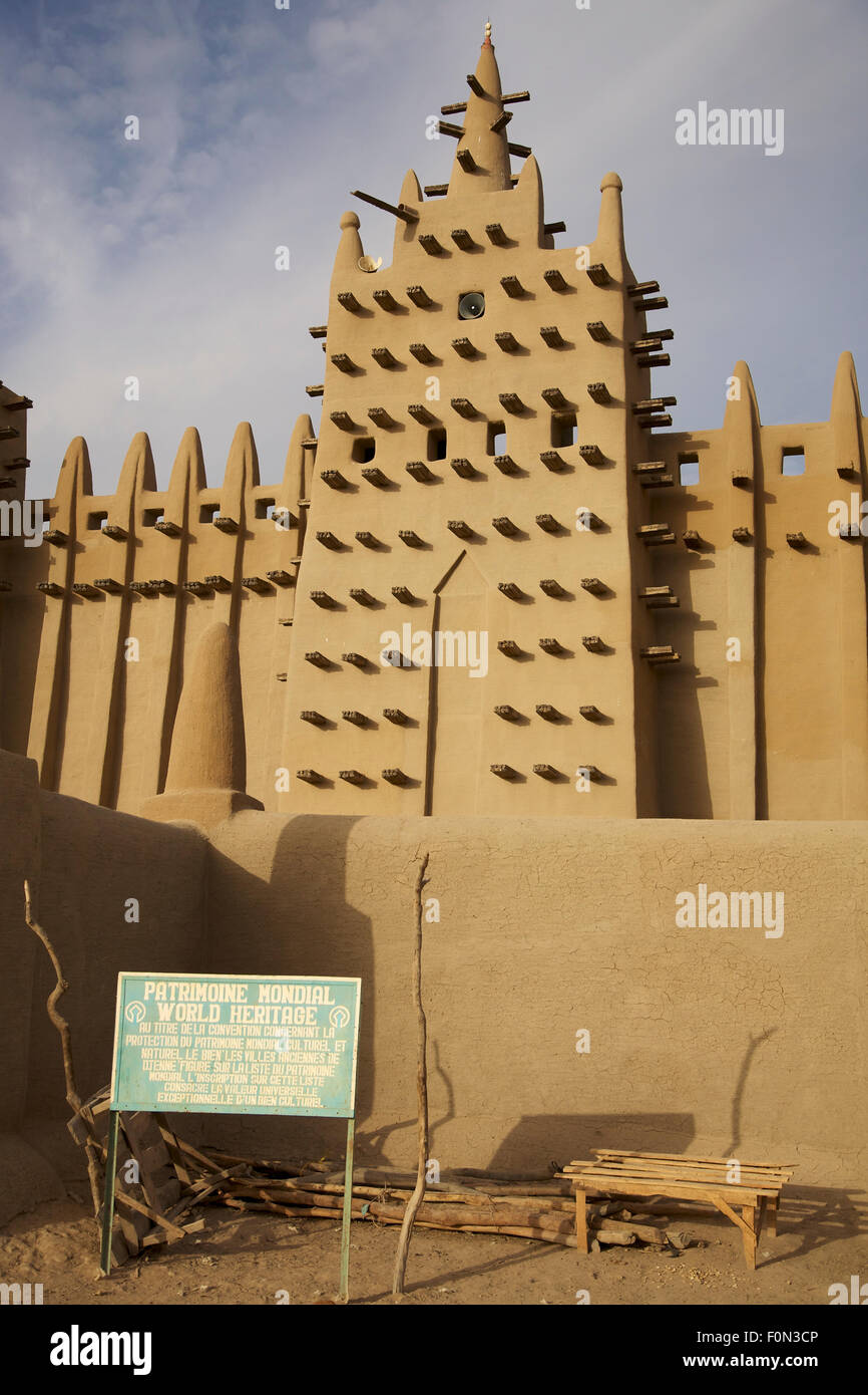 The Great Mosque of Djenné is a large banco or adobe building Stock Photo