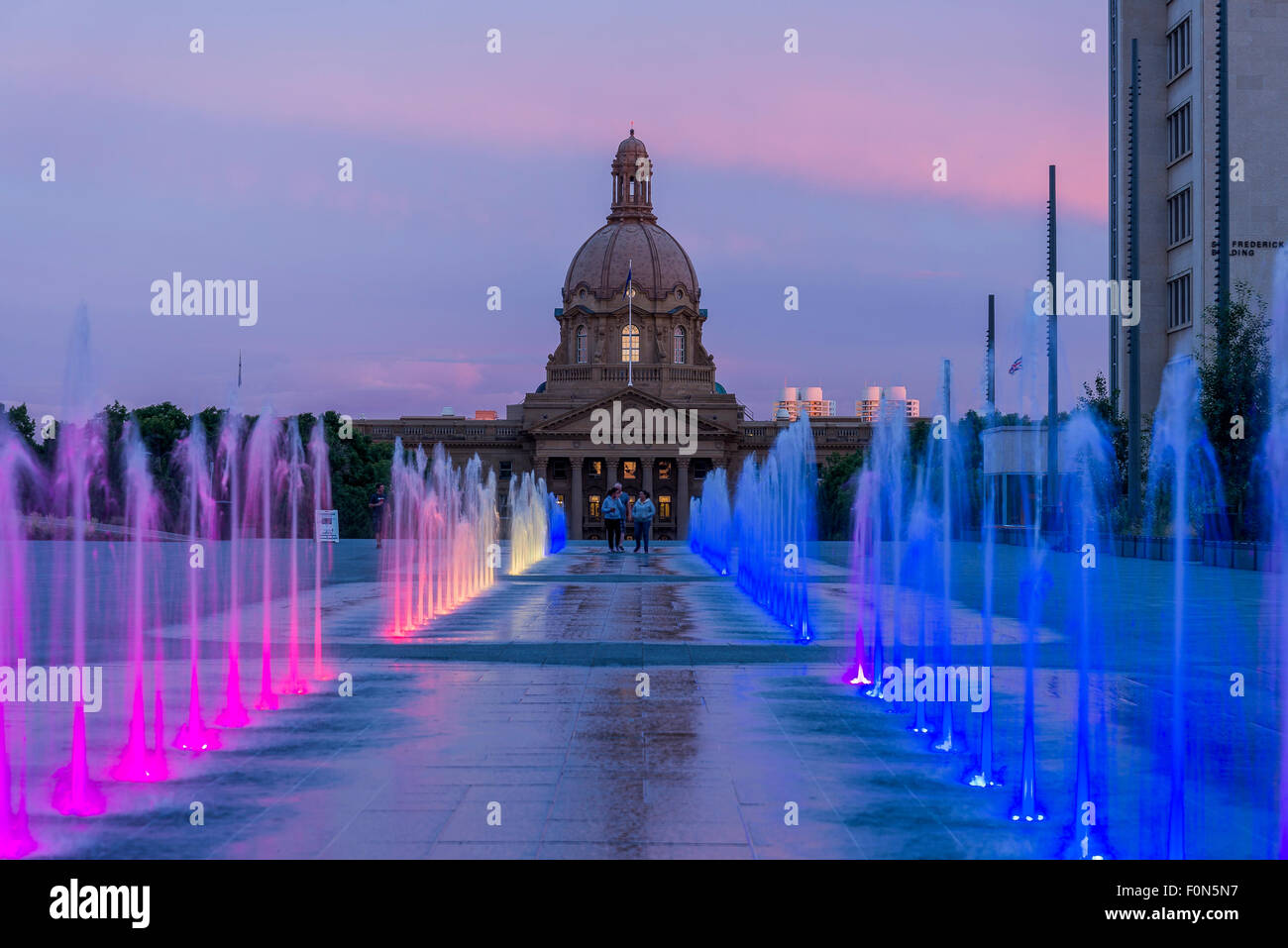 Fountain, Alberta Legislature, Edmonton, Alberta, Canada Stock Photo Alamy