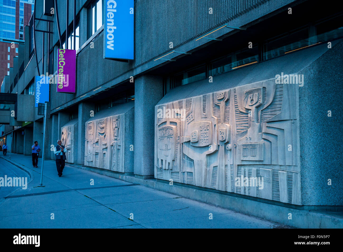 Exterior wall art, the Glenbow Museum, Calgary, Alberta, Canada Stock