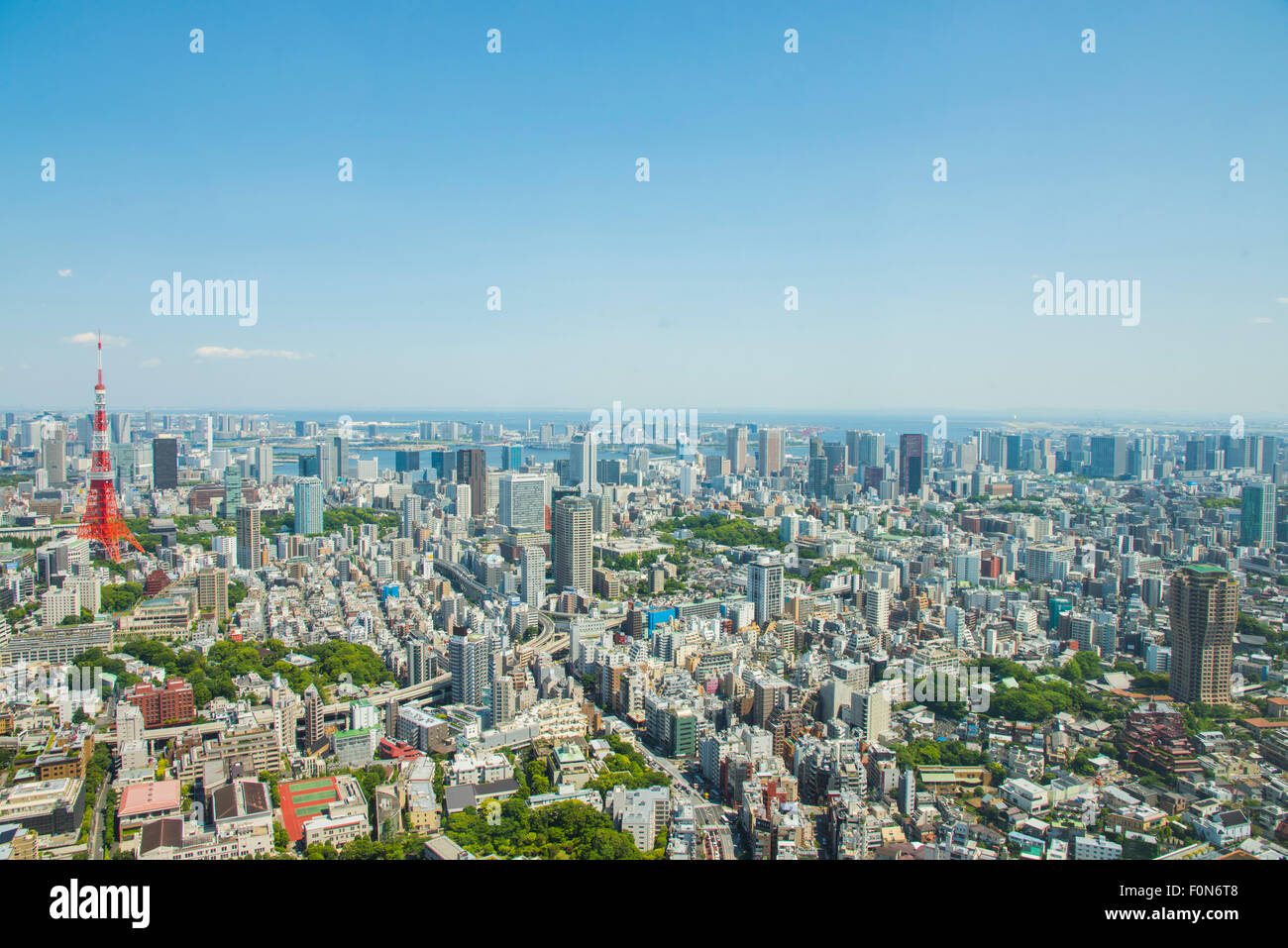 Tokyo Tower view from Roppongi Hills observatory, Minato-Ku,Tokyo,Japan Stock Photo