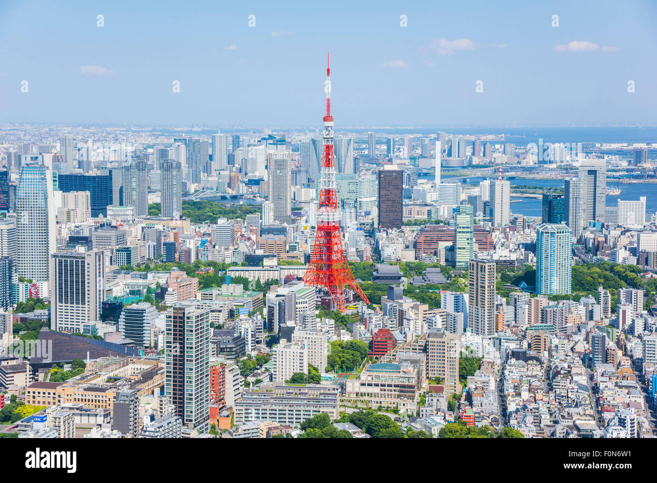 Tokyo Tower view from Roppongi Hills observatory, Minato-Ku,Tokyo,Japan Stock Photo