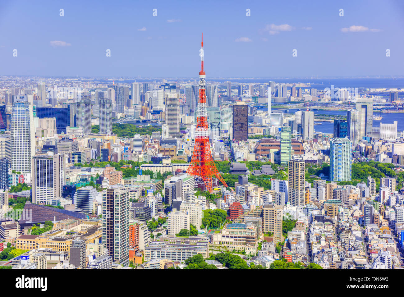 Tokyo Tower view from Roppongi Hills observatory, Minato-Ku,Tokyo,Japan Stock Photo