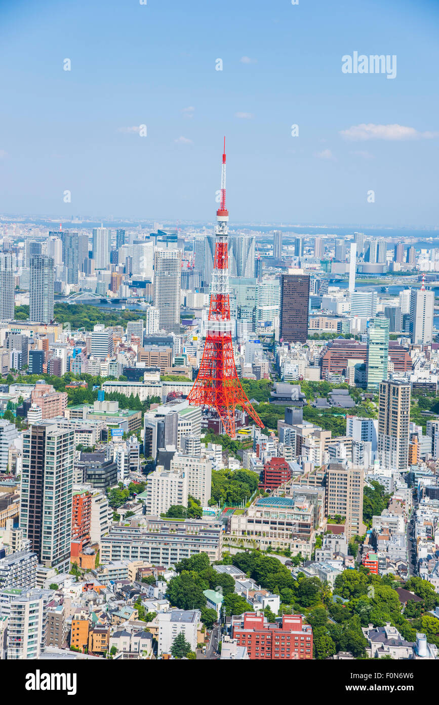 Tokyo Tower view from Roppongi Hills observatory, Minato-Ku,Tokyo,Japan Stock Photo