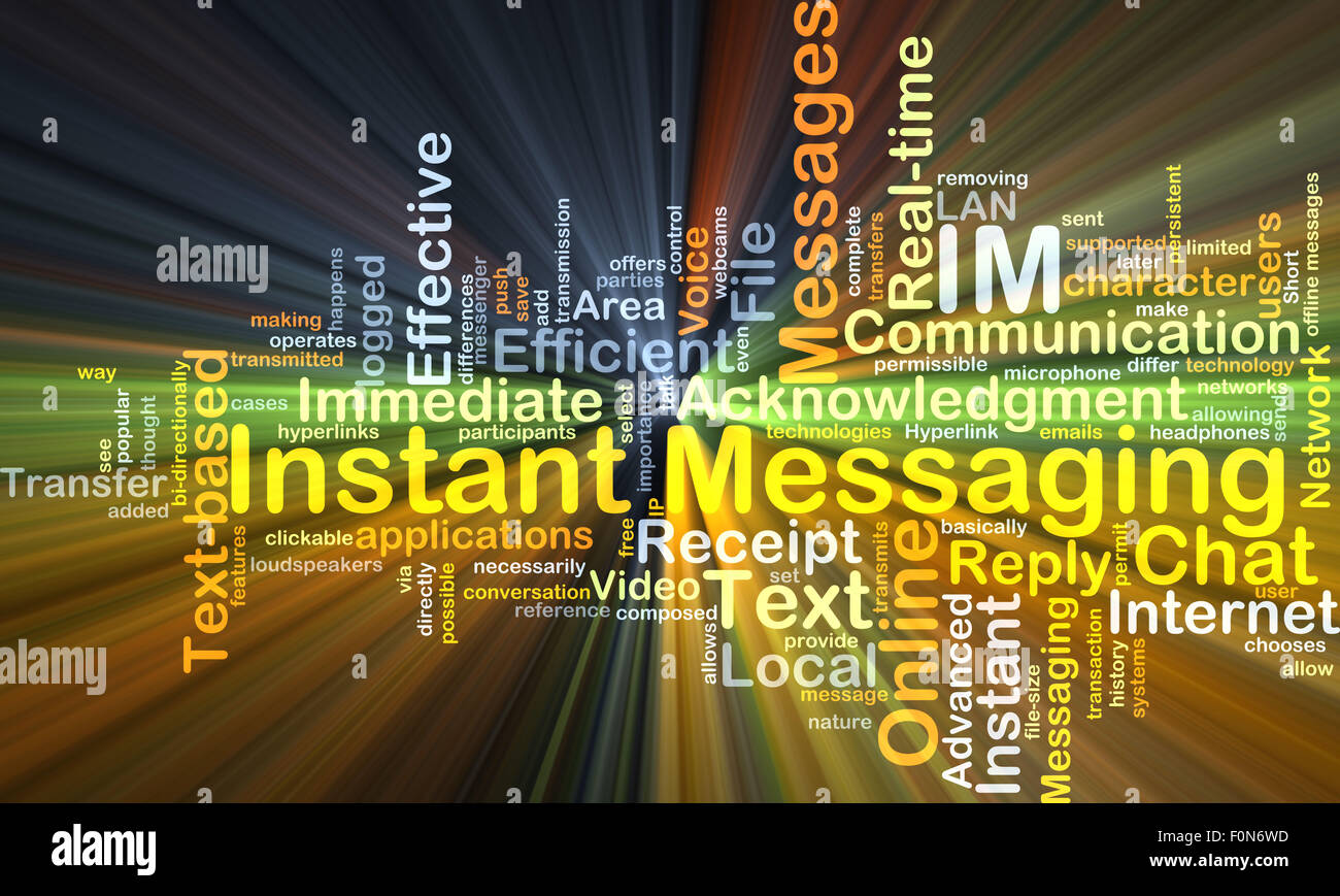 Background concept wordcloud illustration of instant massaging IM ...
