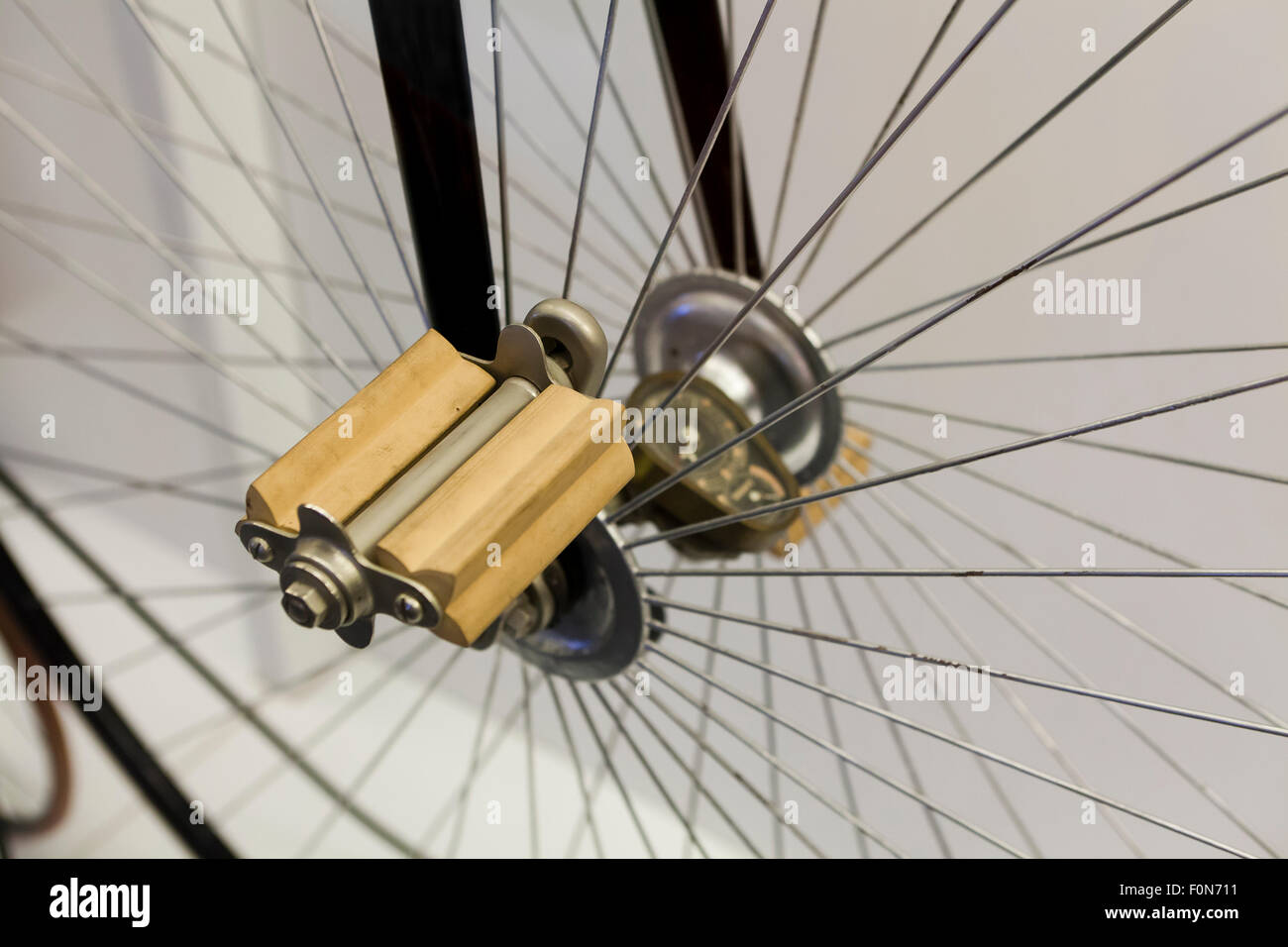 High-wheel, aka Penny-farthing, bicycle pedals - USA Stock Photo