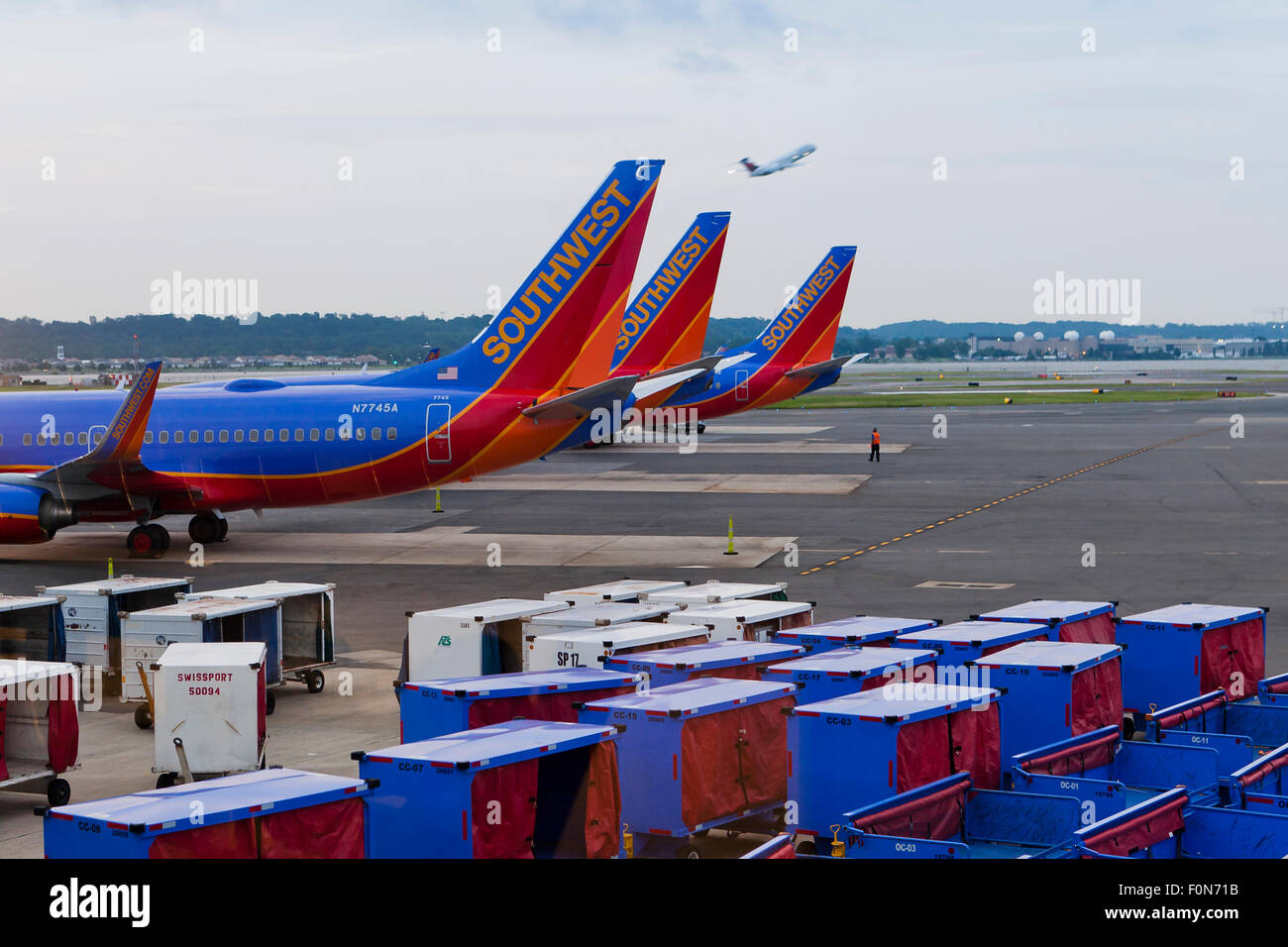 Southwest airlines planes at Ronald Reagan Washington National airport