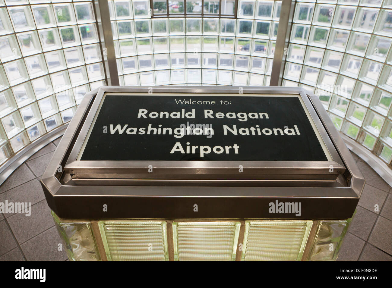 Ronald Reagan Washington National Airport sign - USA Stock Photo