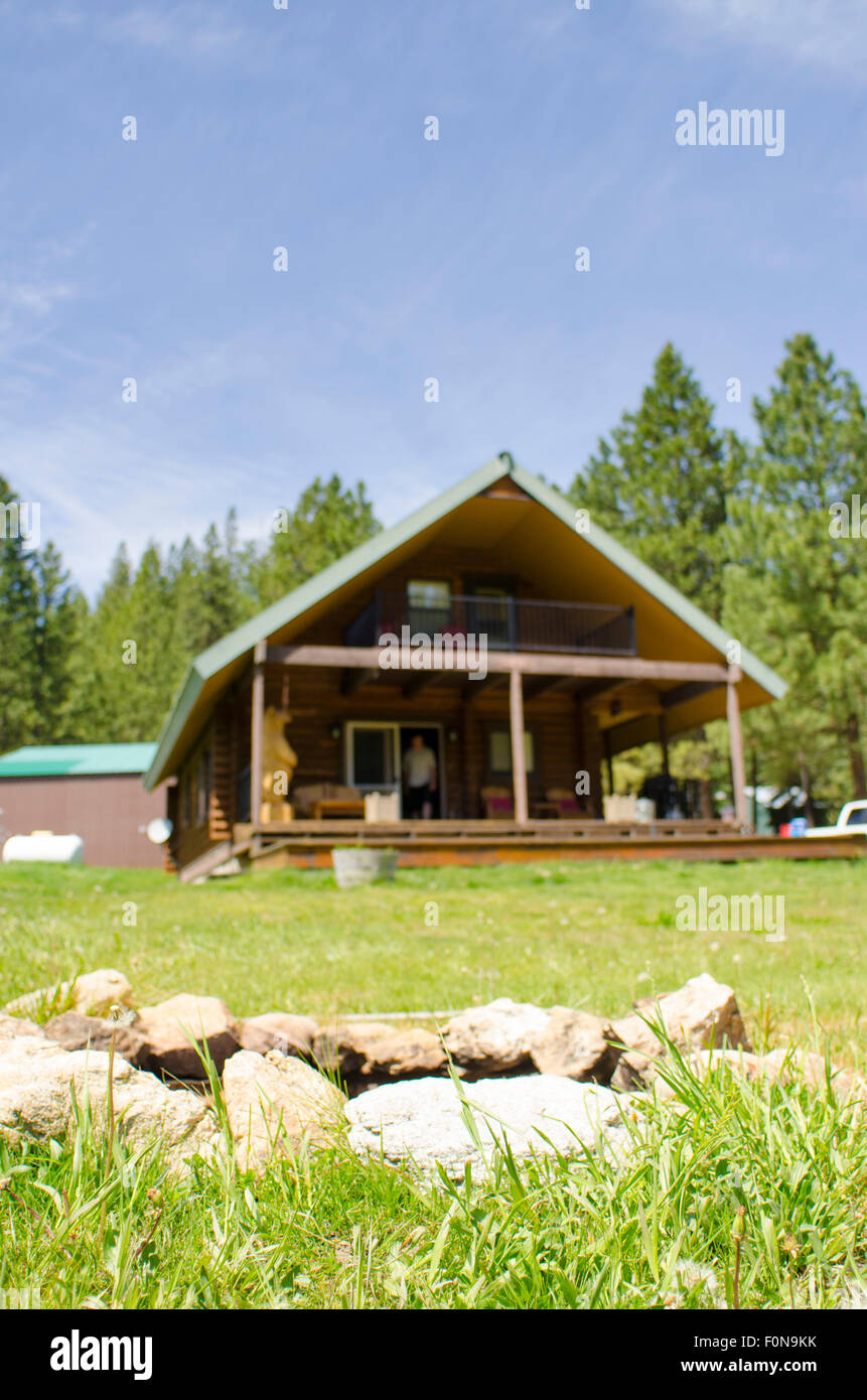 Cabin in Crouch Idaho Stock Photo Alamy