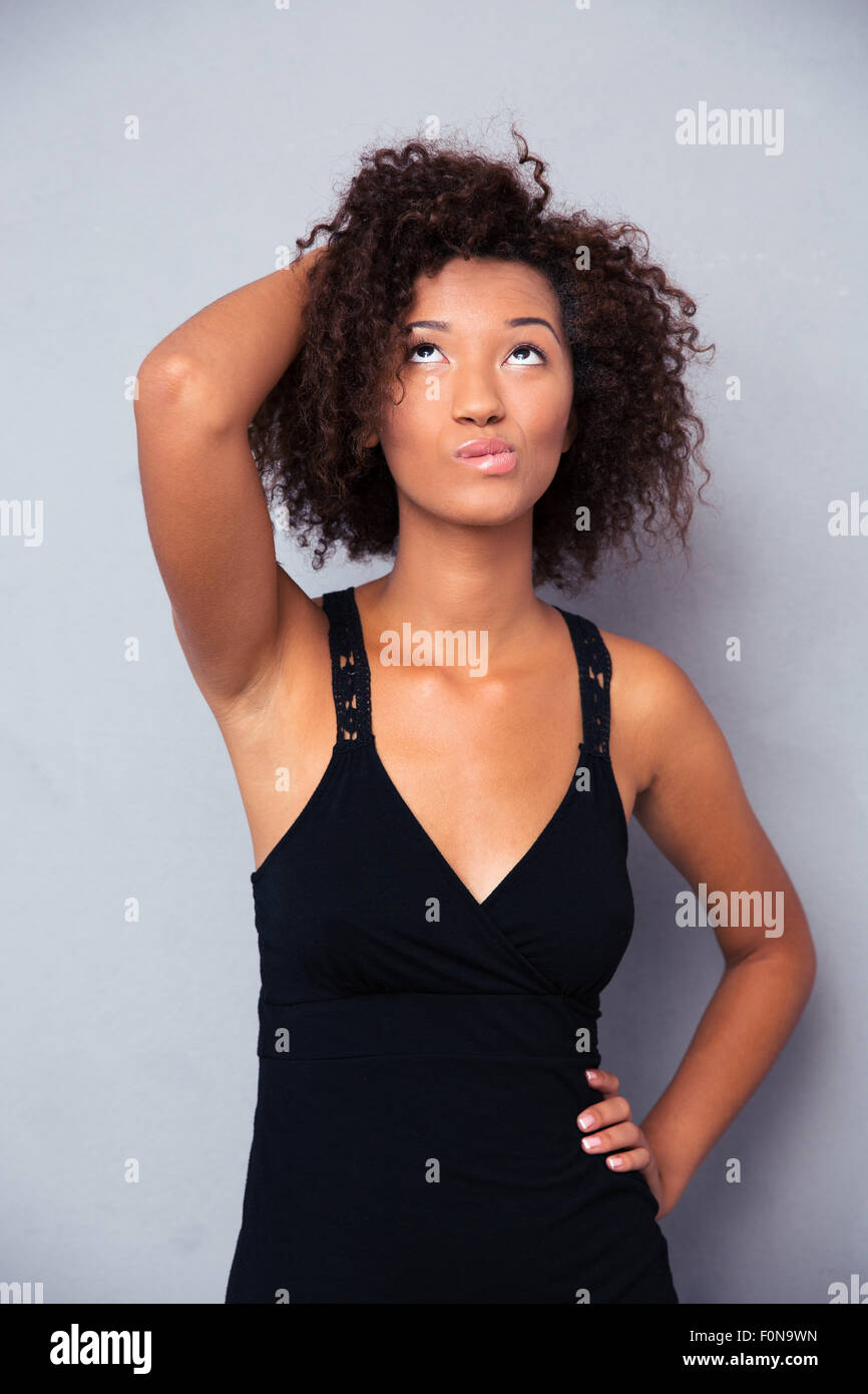 Thoughtful black woman hi-res stock photography and images - Alamy