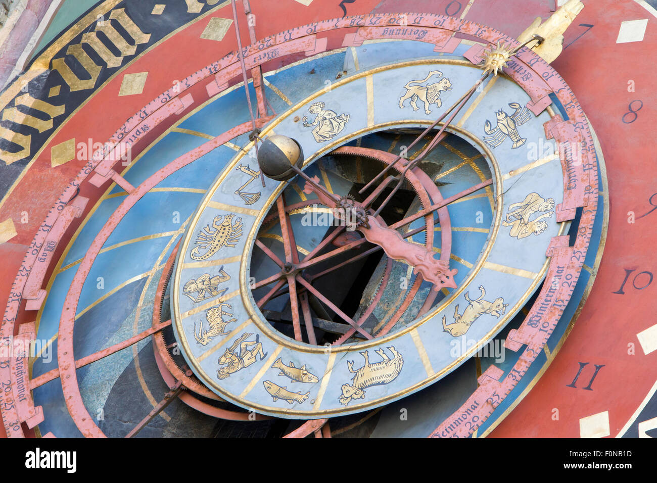 Famous Zytglogge zodiacal clock in Bern, Switzerland Stock Photo